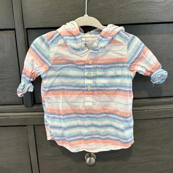 Stripe top w/hood - Picture 1 of 3